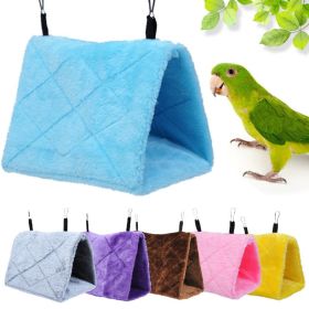 2pcs Pet Bird Parrot Cages Warm Bird Hammock Hanging Tent Bed for Bird Sleeping Bird Cage Decoration Accessories Bird House Bird Nest (Color: Blue)