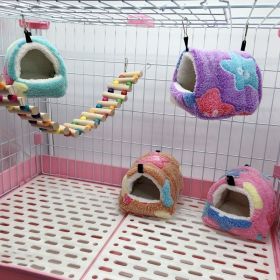 2pcs Bird Cage Parrot Cotton Nest Mini House; suitable for Hamsters; squirrels; sugar gliders; colugos; Dutch pigs; guinea pigs; Chinchillas (Color: Heart Coffee)