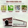 New A Cozy Safety House 62 Inch Wooden Rabbit Hutch With Pull Out Tray